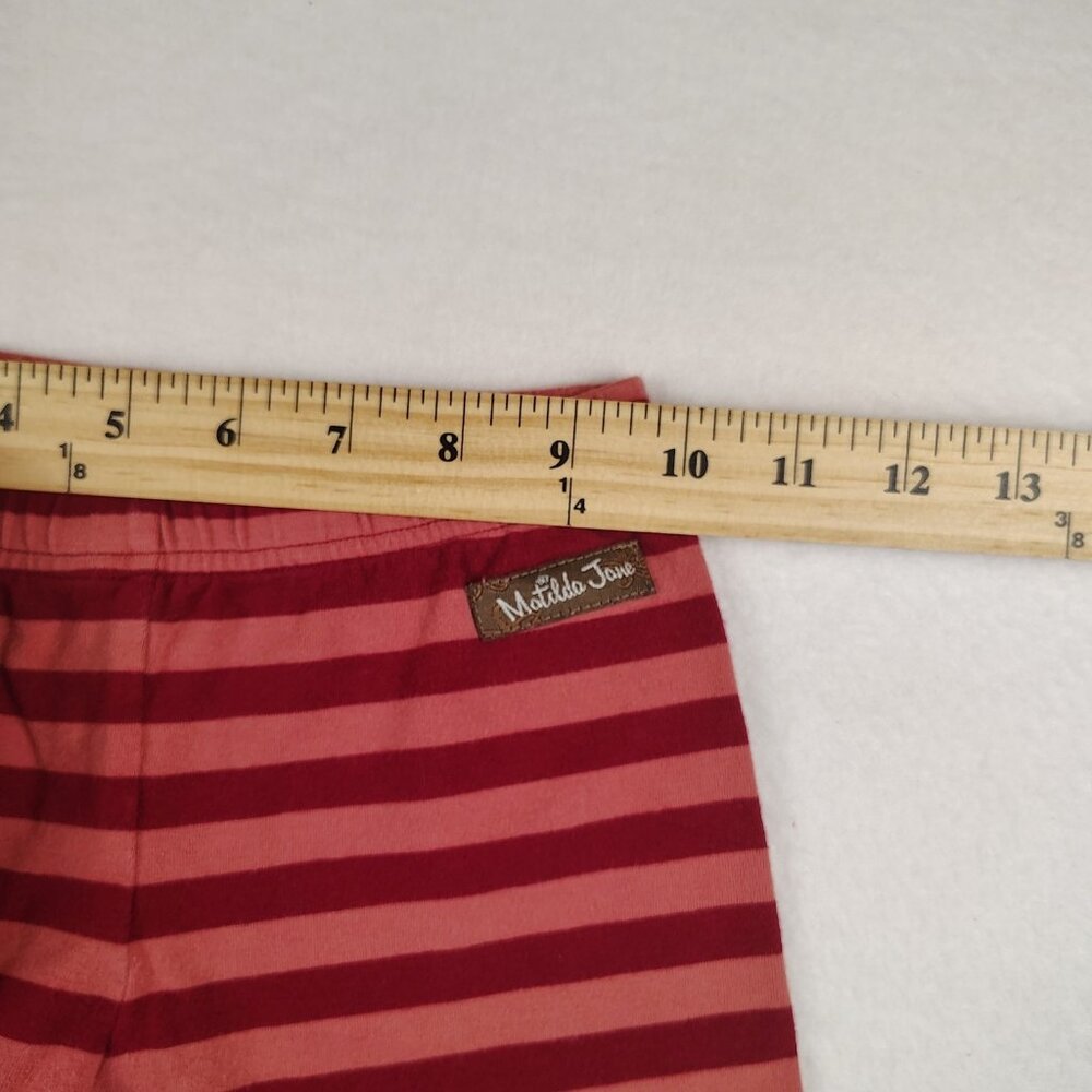 Matilda Jane Girls Size 8 Pants Red Pink Striped Ruffled - Picture 7 of 7